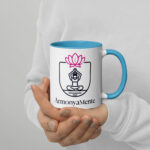 Tazza ArmonyaMente con interno colorato 14 white ceramic mug with color inside blue 11 oz right 68b6ee36b3f3d