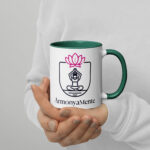 Tazza ArmonyaMente con interno colorato 12 white ceramic mug with color inside dark green 11 oz right 68b6ee36b3ff8