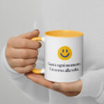 Tazza ArmonyaMente con interno colorato 8 white ceramic mug with color inside golden yellow 11 oz left 68b6ee36b386c